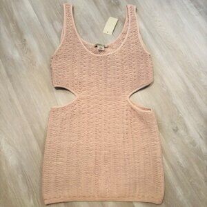Y2K Arden B Cutout Textured Bodycon Dress size M/L Cream Colored NWT